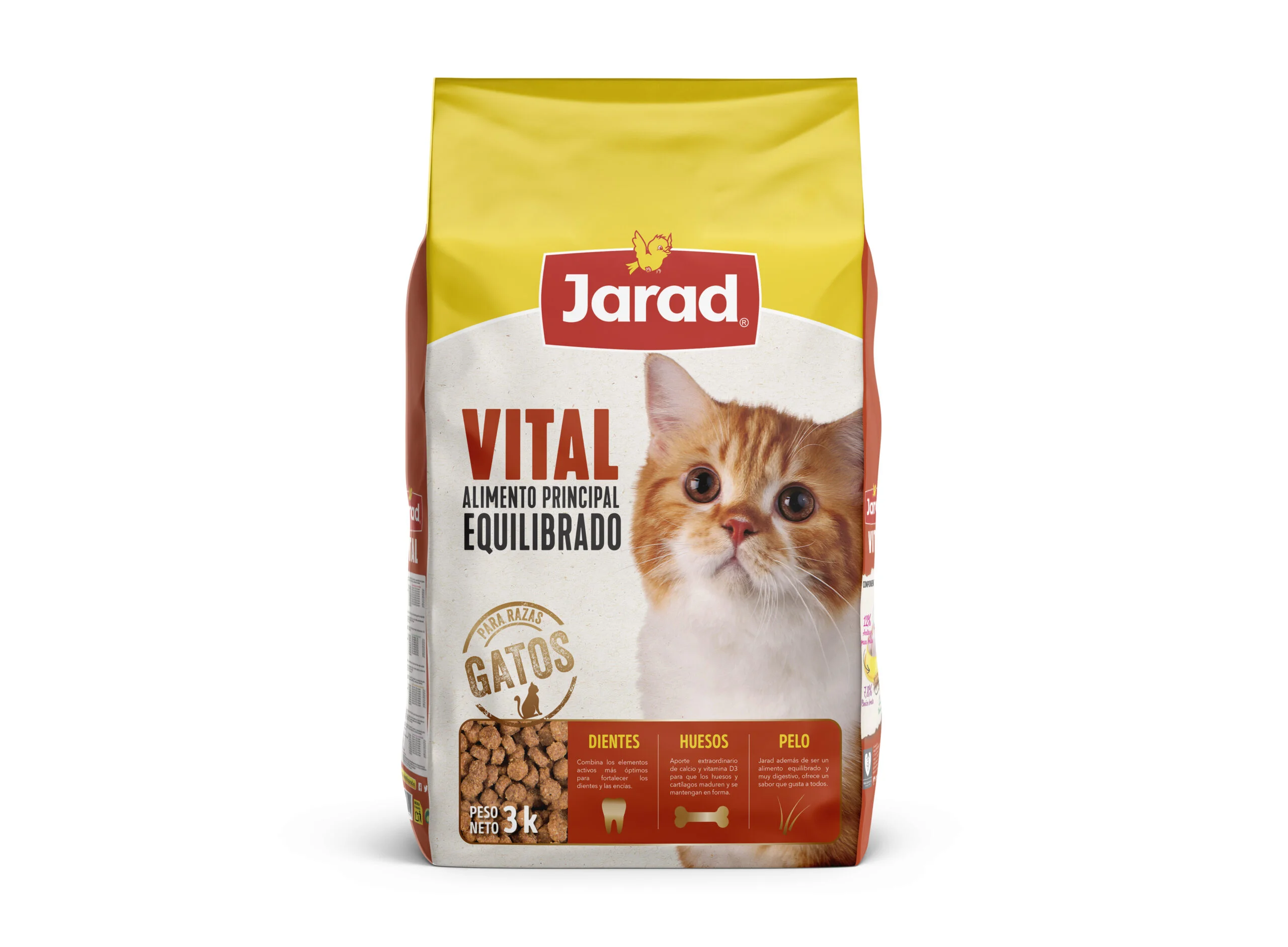 Jarad vital cat food Tri-colour גארד ויטל מזון חתולים בוגרים צבעוני בקר (3 ק"ג) – תמונה 3