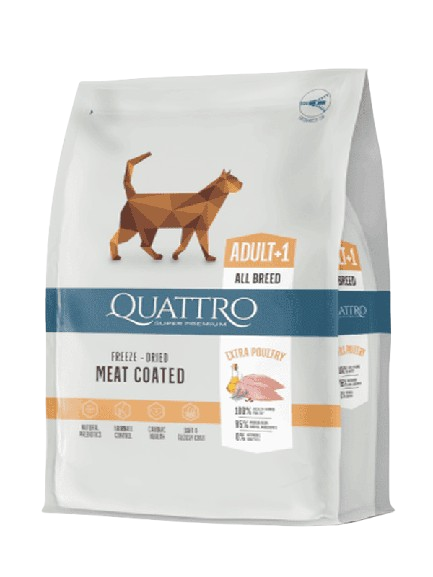 קוואטרו מזון סופר פרימיום עבור חתולים בוגרים אקסטרא עוף 7 ק"ג