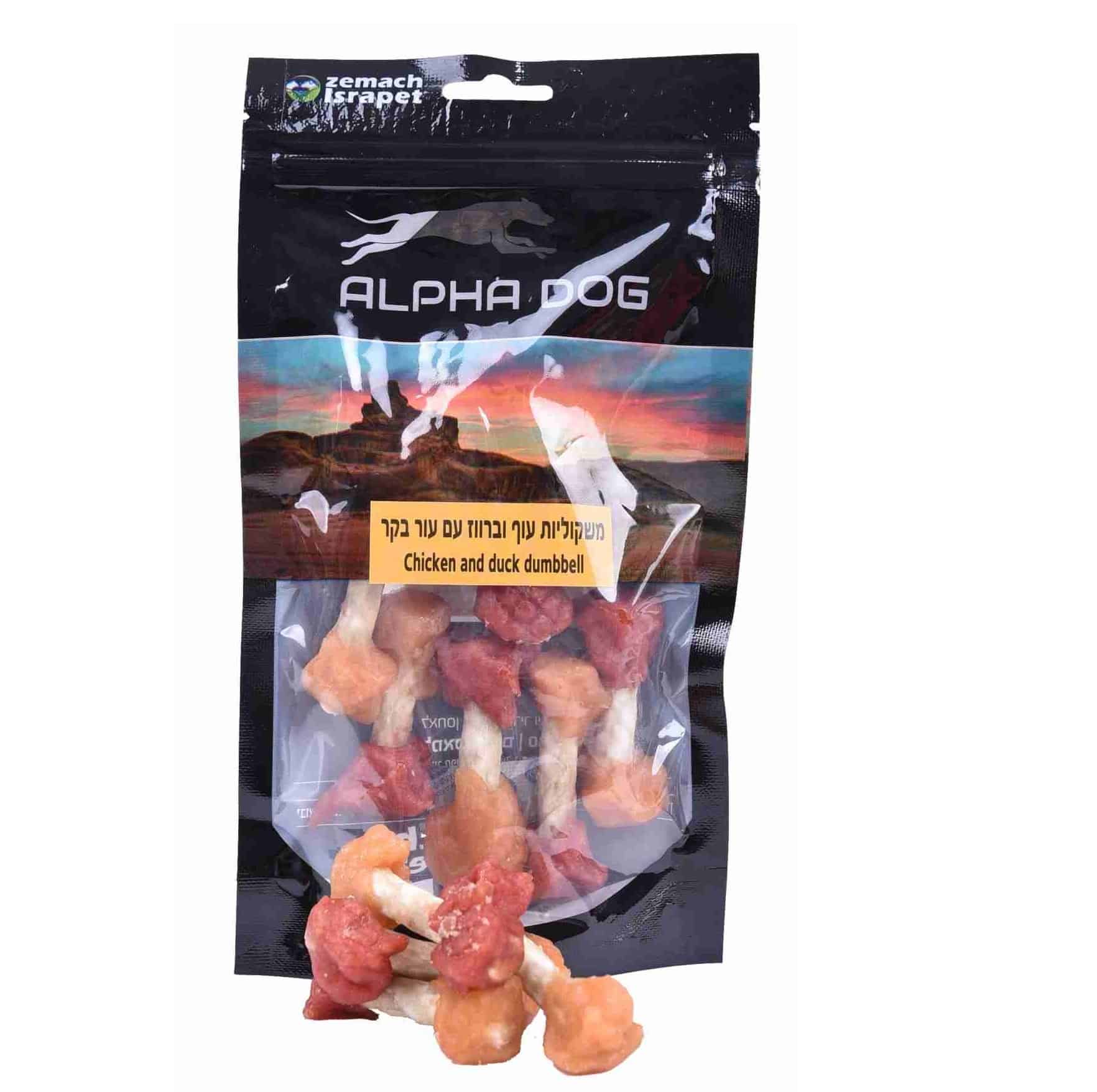 חטיף אלפא דוג משקולת עוף ברווז ובקר (1 יח' - 20 יח')