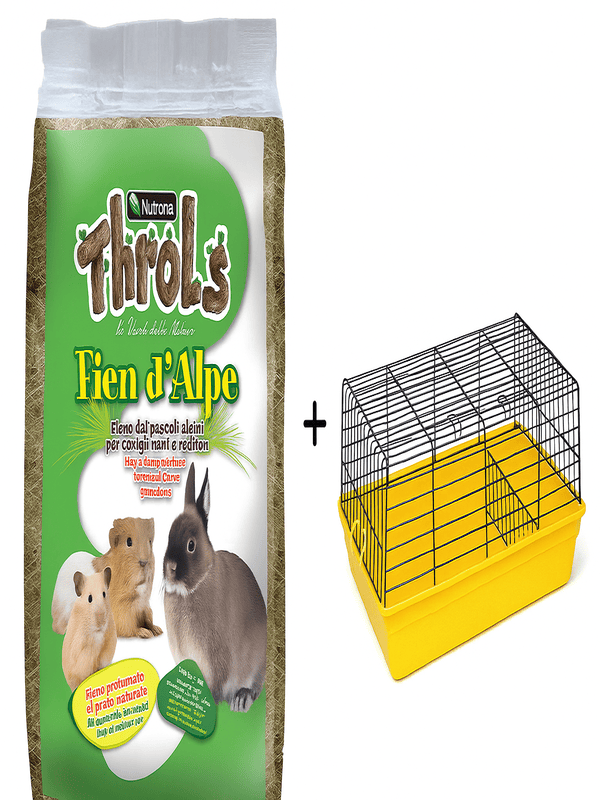 חבילת התחלה למכרסמים – כלוב + חציר Throls איכותי במחיר משתלם