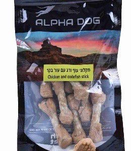 חטיף אלפא דוג מקלוני עוף ודג (1 יח' - 20 יח')