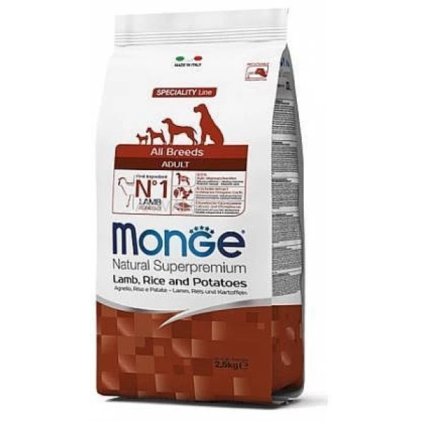 מונג' כלב בוגר - כבש, אורז ותפו''א 12 ק"ג