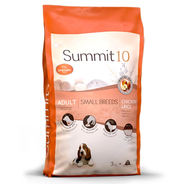 סאמיט 10 עוף ואורז אוכל לכלב בוגר מגזע קטן 3 ק"ג