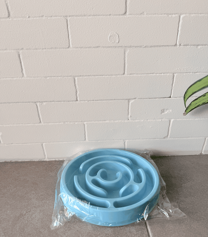 קערת האכלה איטית לכלבים – כחול/ורוד – תמונה 3